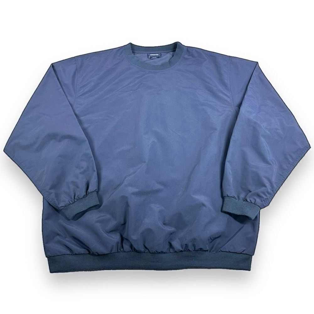Lands End Golf Jacket Mens Size Extra Large XL Blue Crewneck Pullover‎